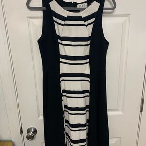 ELLE Black and White Striped Dress size 8